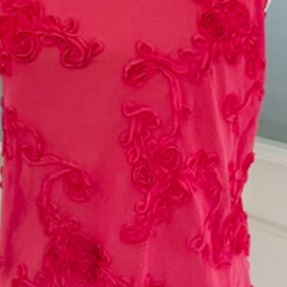 Verena Vintage Y2k Sheer Chiffon 3D Floral Embroidered Fairy Slip Dress Small - Picture 7 of 8